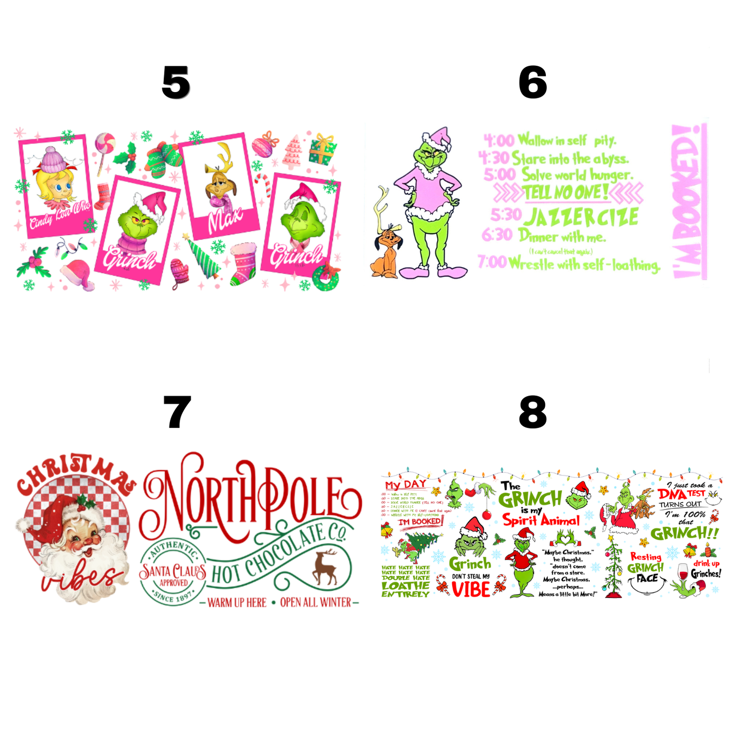 Christmas Wraps - 16oz UV DTF Cup Wrap