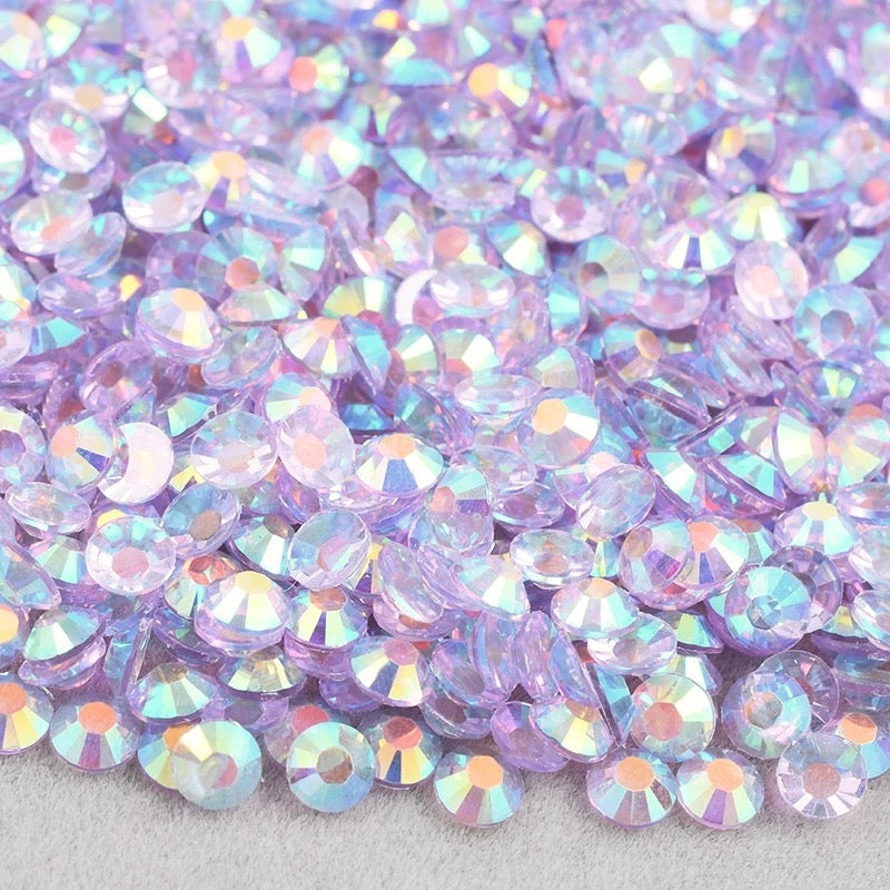 Transparent Lt. Amethyst AB - Rhinestones Flatback Non Hotflix
