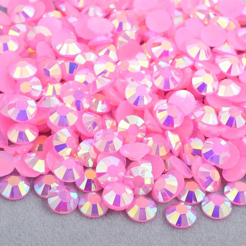 Jelly Dark Pink AB - Rhinestones Flatback Non Hot Fix