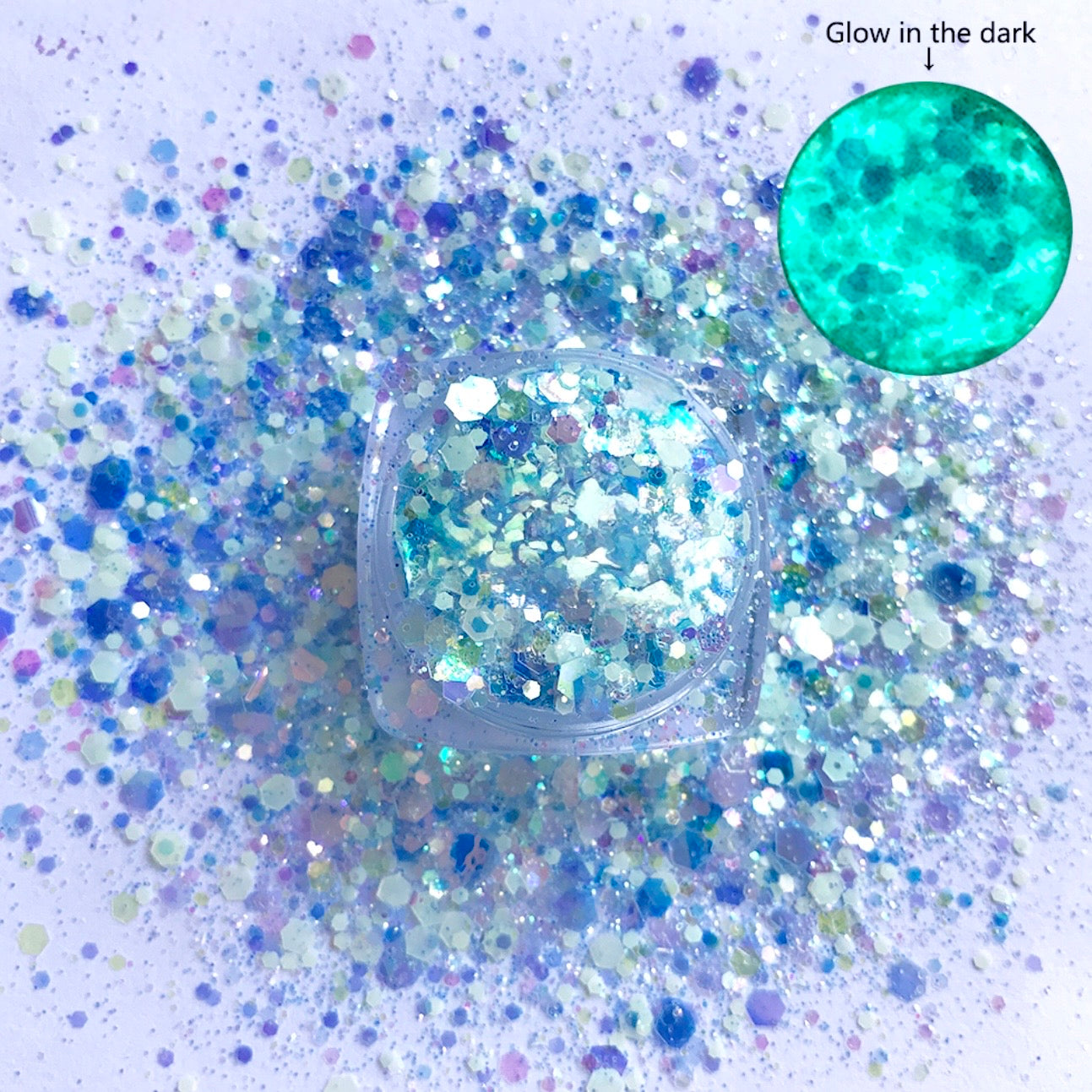 Arctic Glow - Chunky Glow In The Dark Glitter