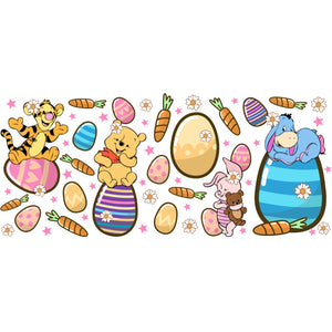 Easter Pooh And Friends - 16oz UV DTF Cup Wrap