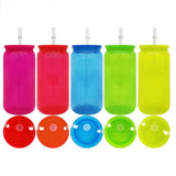 16oz Neon Plastic Can Tumblers