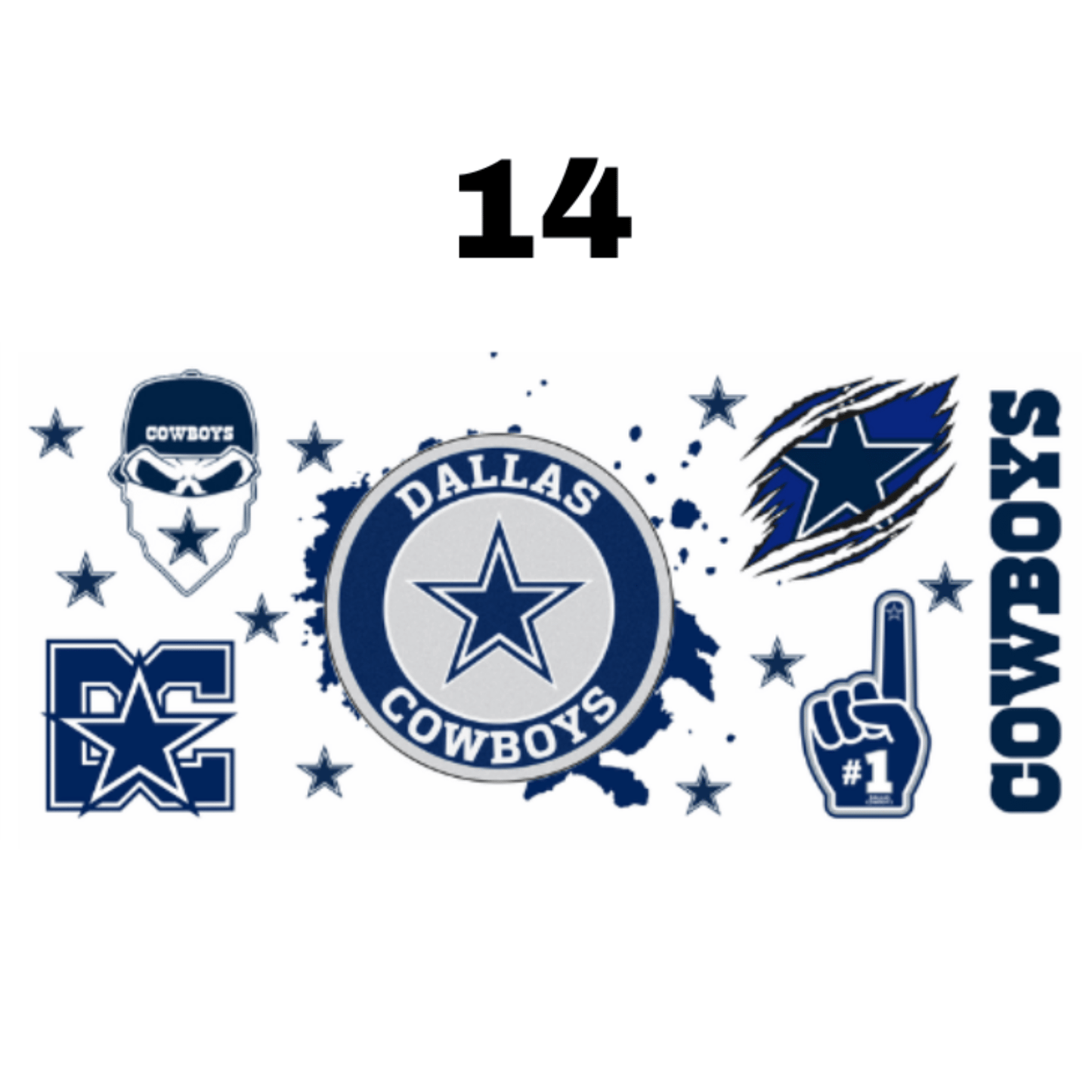 Football Teams - 16oz UV DTF Cup Wrap