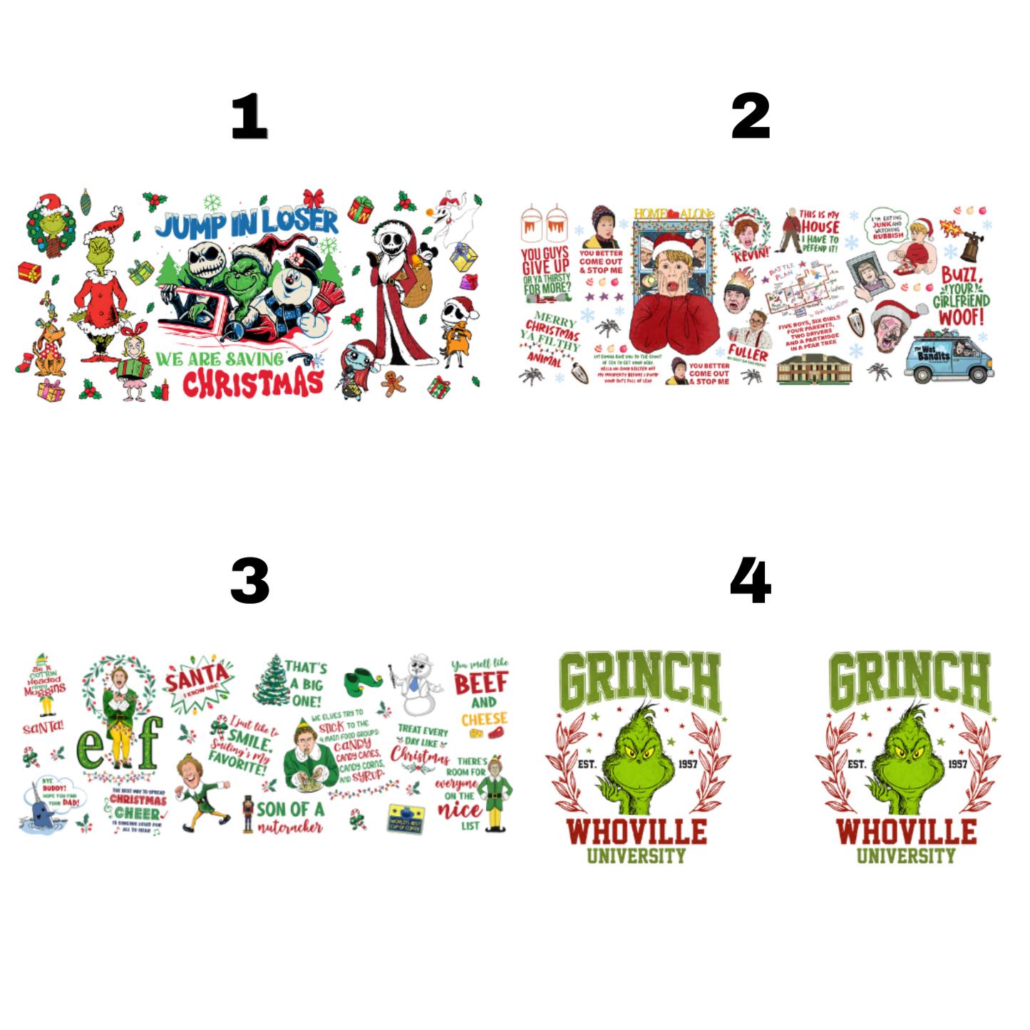 Christmas Wraps - 16oz UV DTF Cup Wrap