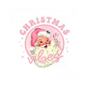 Christmas Vibes Pink Santa - UVDTF Decal