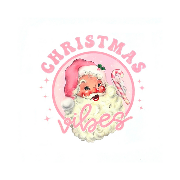 Christmas Vibes Pink Santa - UVDTF Decal