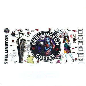 Skellington Coffee - 16oz UV DTF Cup Wrap