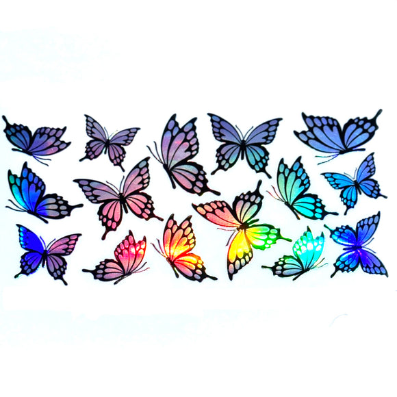 Holographic Butterflies - 16oz UV DTF Cup Wrap