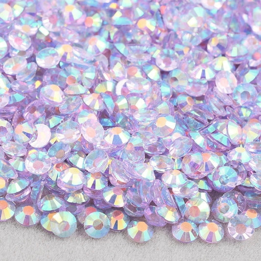 Transparent Lt. Amethyst AB - Rhinestones Flatback Non Hotflix
