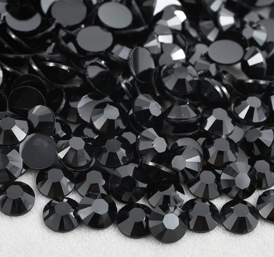 Black - Resin Rhinestones Flatback Non Hot fix