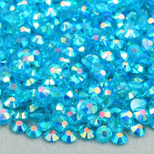 Transparent Blue Zircon AB - Resin Rhinestones Non Hot Fix