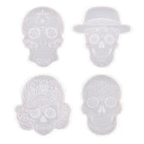 Sugar Skull 4 Piece Coaster Mold Set