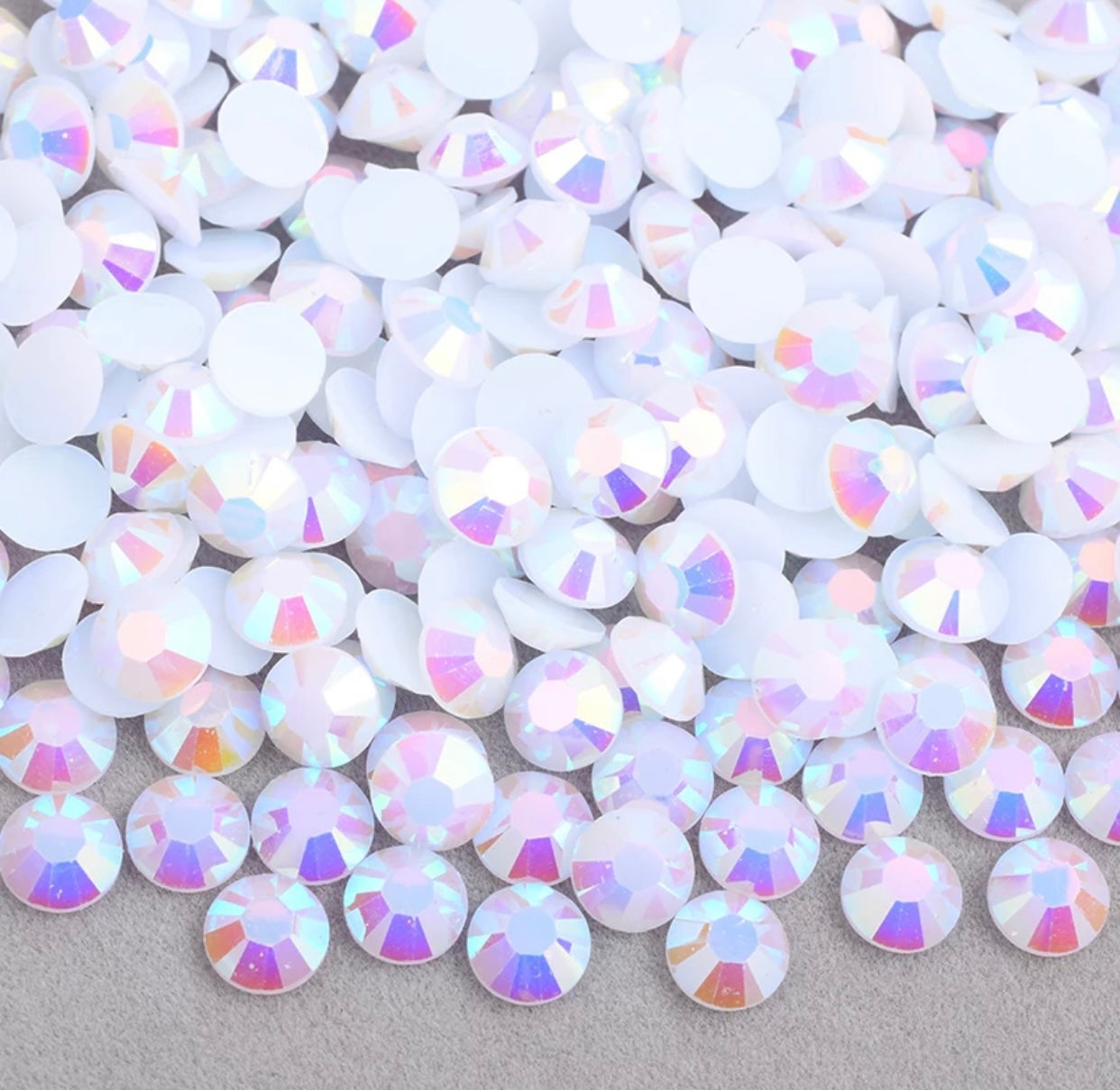 Jelly White AB - Rhinestones Flatback Non Hotflix