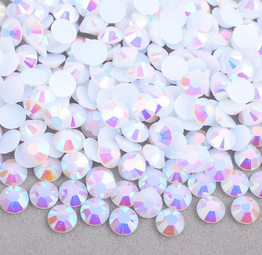 Jelly White AB - Rhinestones Flatback Non Hotflix