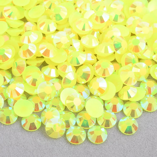 Jelly Yellow AB - Rhinestone Flatback Non Hot Fix